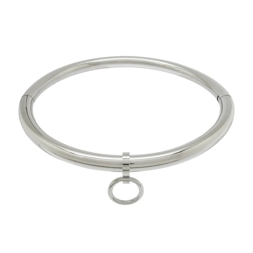 10mm Thick Round Solid Stainless Steel Locking Submission Collar Eternity