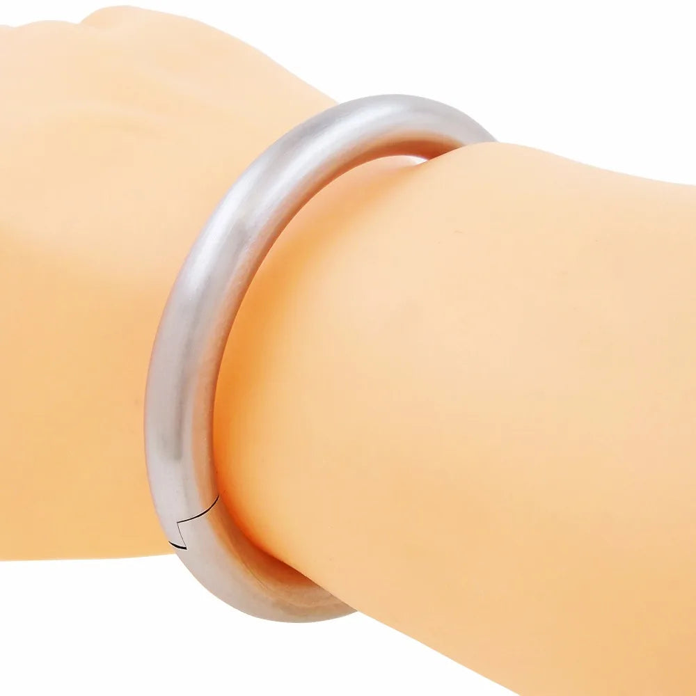 8mm Thick Round Solid Stainless Steel Oval Locking Cuffs – Bondage Restraints for Wrist or Ankle - Eternity