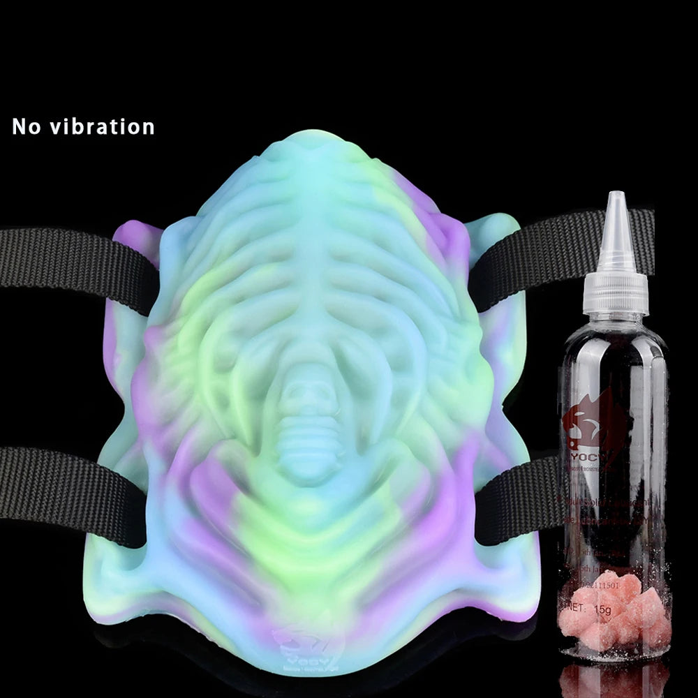 My Sweet Little Parasite - Vibrating Silicone Strap On Thigh Monster Grinder Vulva Masturbator Glow In The Dark