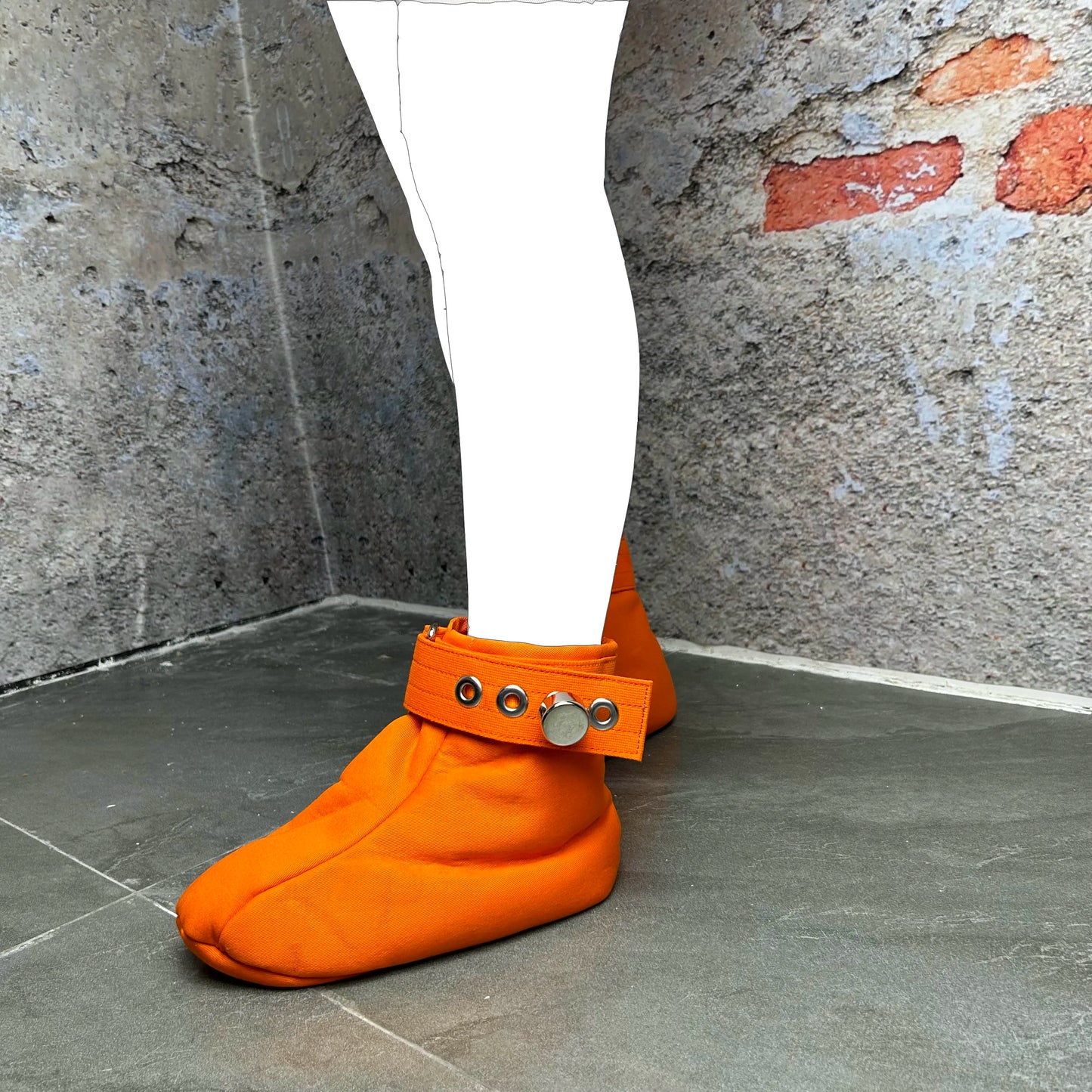 Spiked Foot Bondage Booties – Orange - Soft Padded BDSM Restraints for Crawling & Medical Play