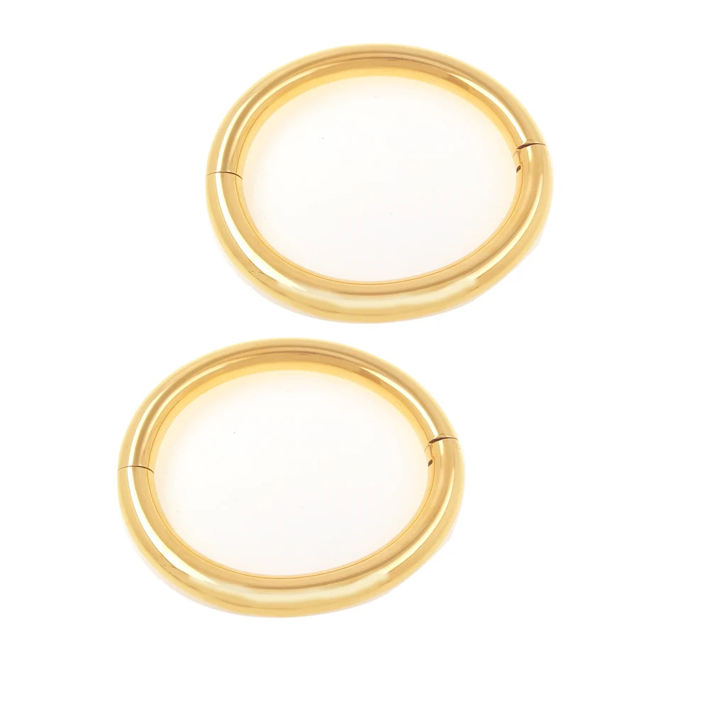 8mm Thick Round Solid Stainless Steel Oval Locking Cuffs – Bondage Restraints for Wrist or Ankle - Eternity