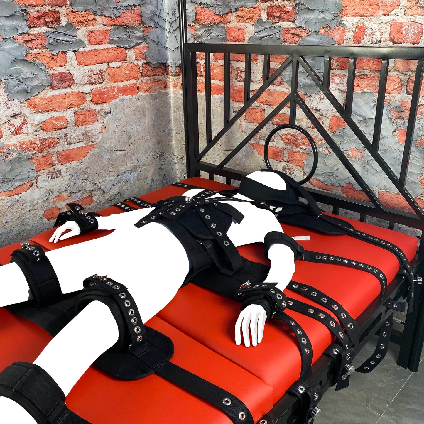 Shoulder Strap Extra Strong Asylum Bed Restraints System - Harness Bondage 8 Fixation Points for Ultimate Control
