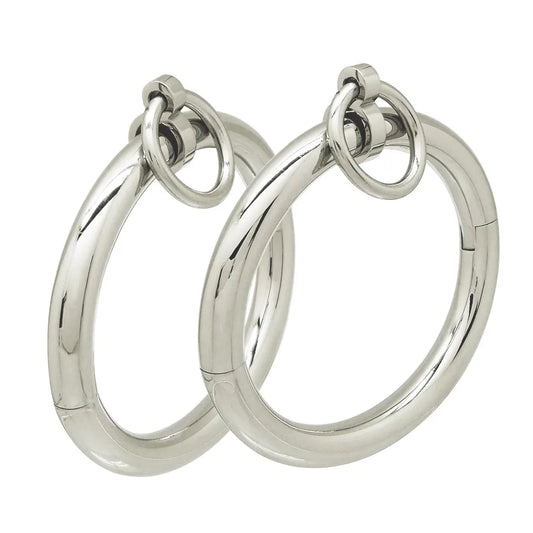 8mm Thick Round Solid Stainless Steel Oval Locking Cuffs – Bondage Restraints for Wrist or Ankle - Eternity