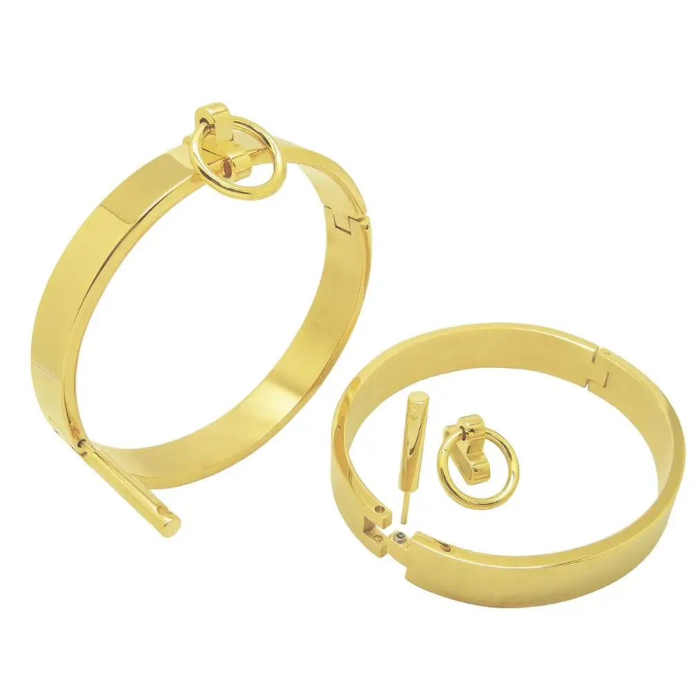 17mm Thick Solid Stainless Steel Locking Cuffs – Bondage Restraints for Wrist or Ankle - Eternity