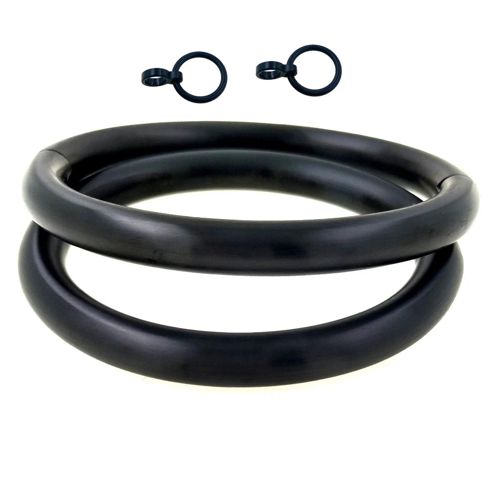 8mm Thick Round Solid Stainless Steel Oval Locking Cuffs – Bondage Restraints for Wrist or Ankle - Eternity