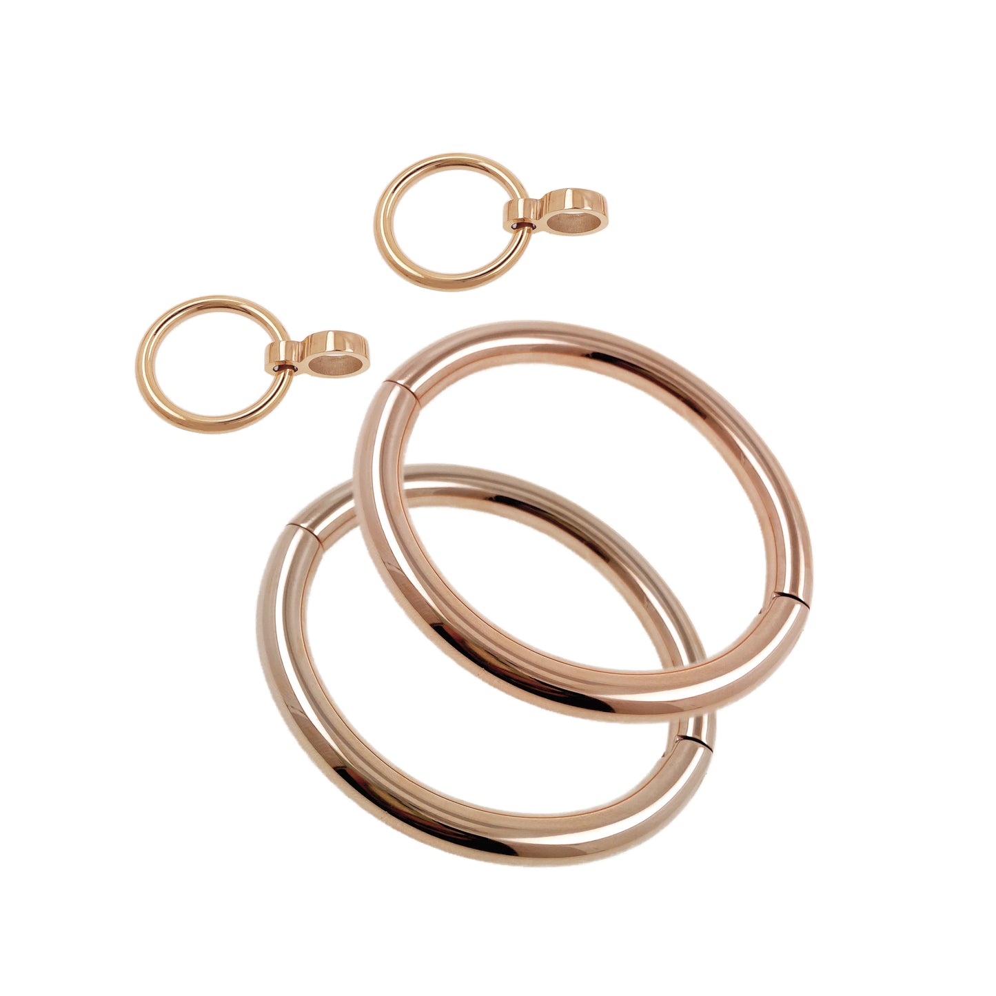 8mm Thick Round Solid Stainless Steel Oval Locking Cuffs – Bondage Restraints for Wrist or Ankle - Eternity