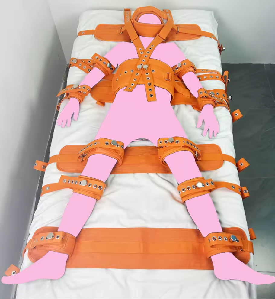 Shoulder Strap Extra Strong Asylum Bed Restraints System - Harness Bondage 8 Fixation Points for Ultimate Control