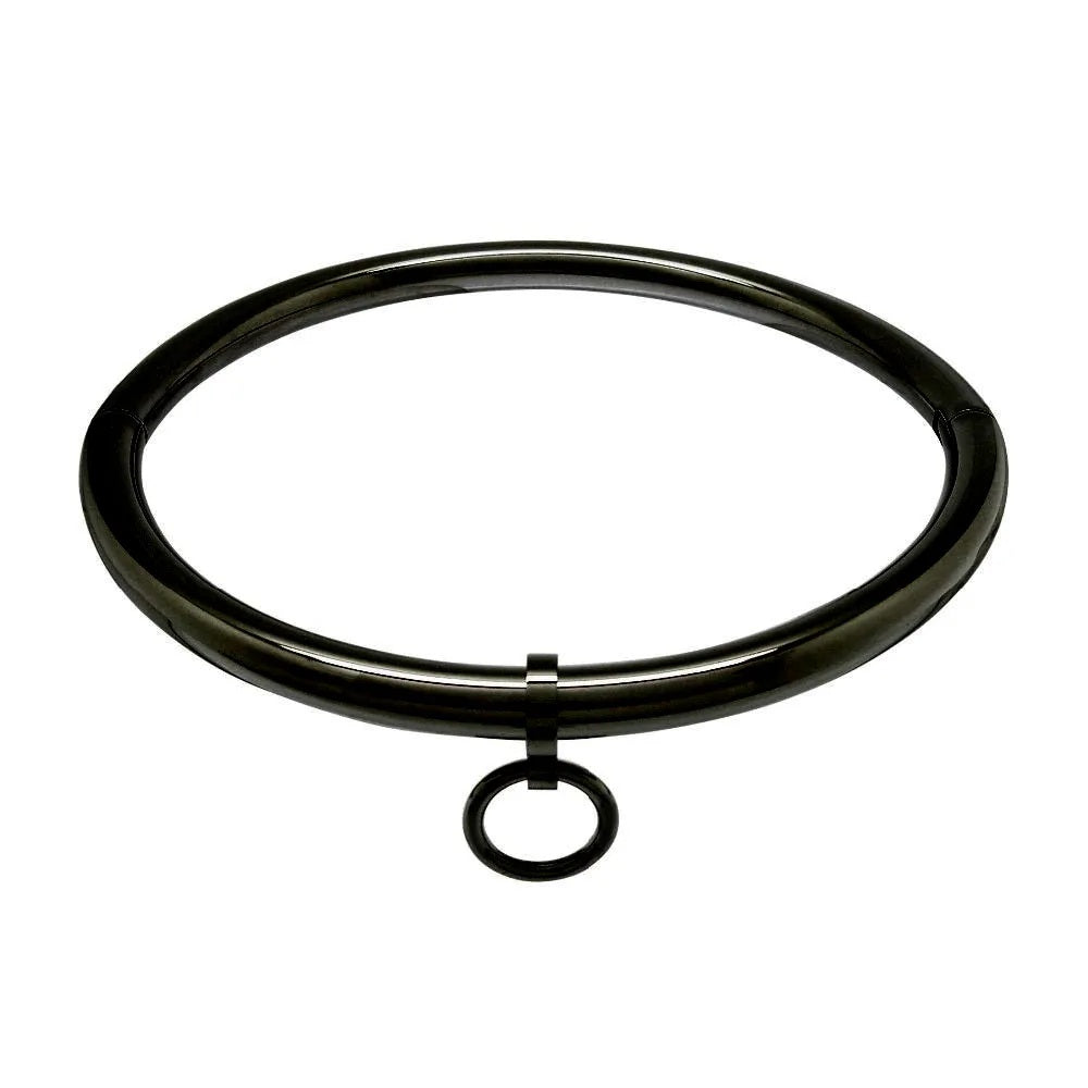 10mm Thick Round Solid Stainless Steel Locking Submission Collar Eternity