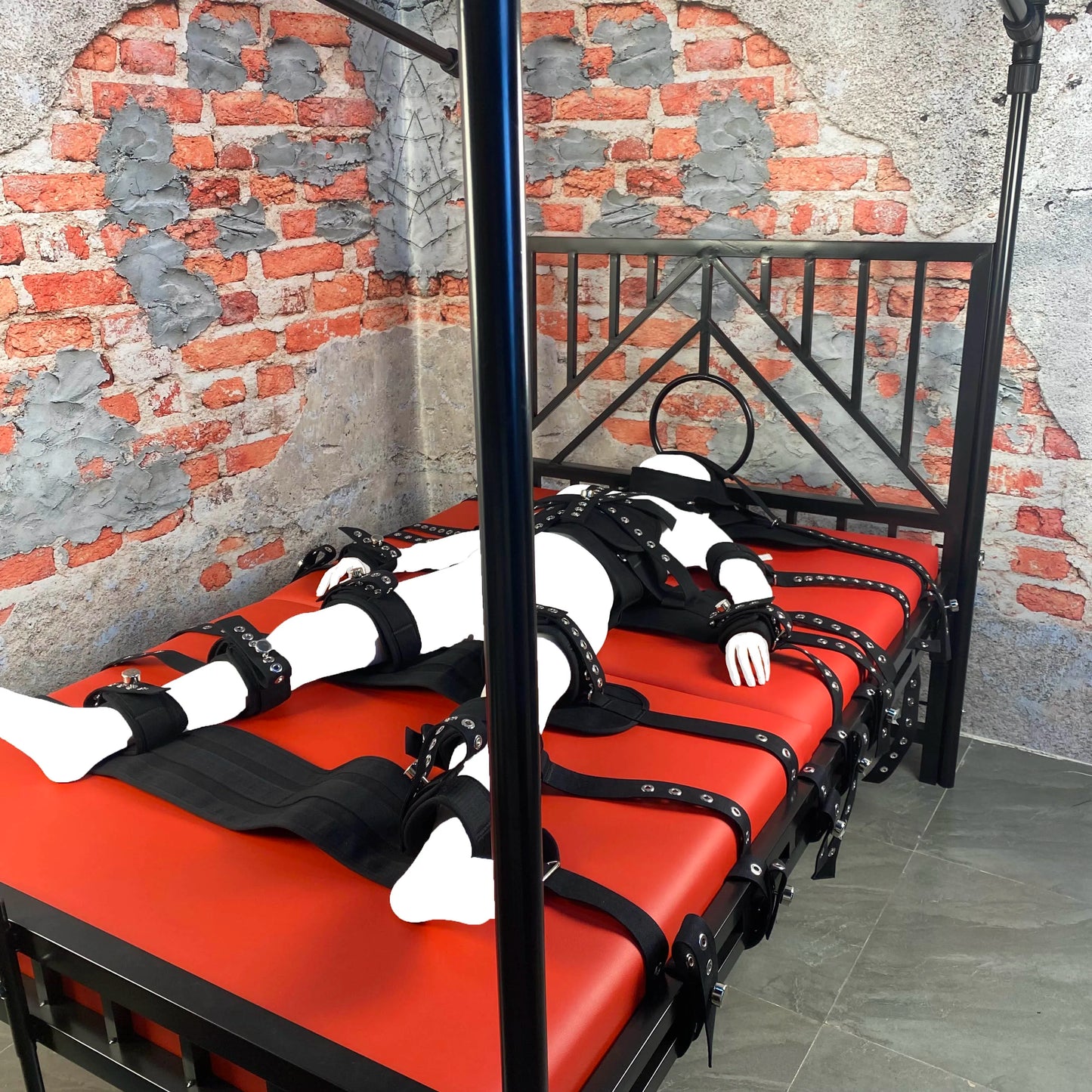 Shoulder Strap Extra Strong Asylum Bed Restraints System - Harness Bondage 8 Fixation Points for Ultimate Control