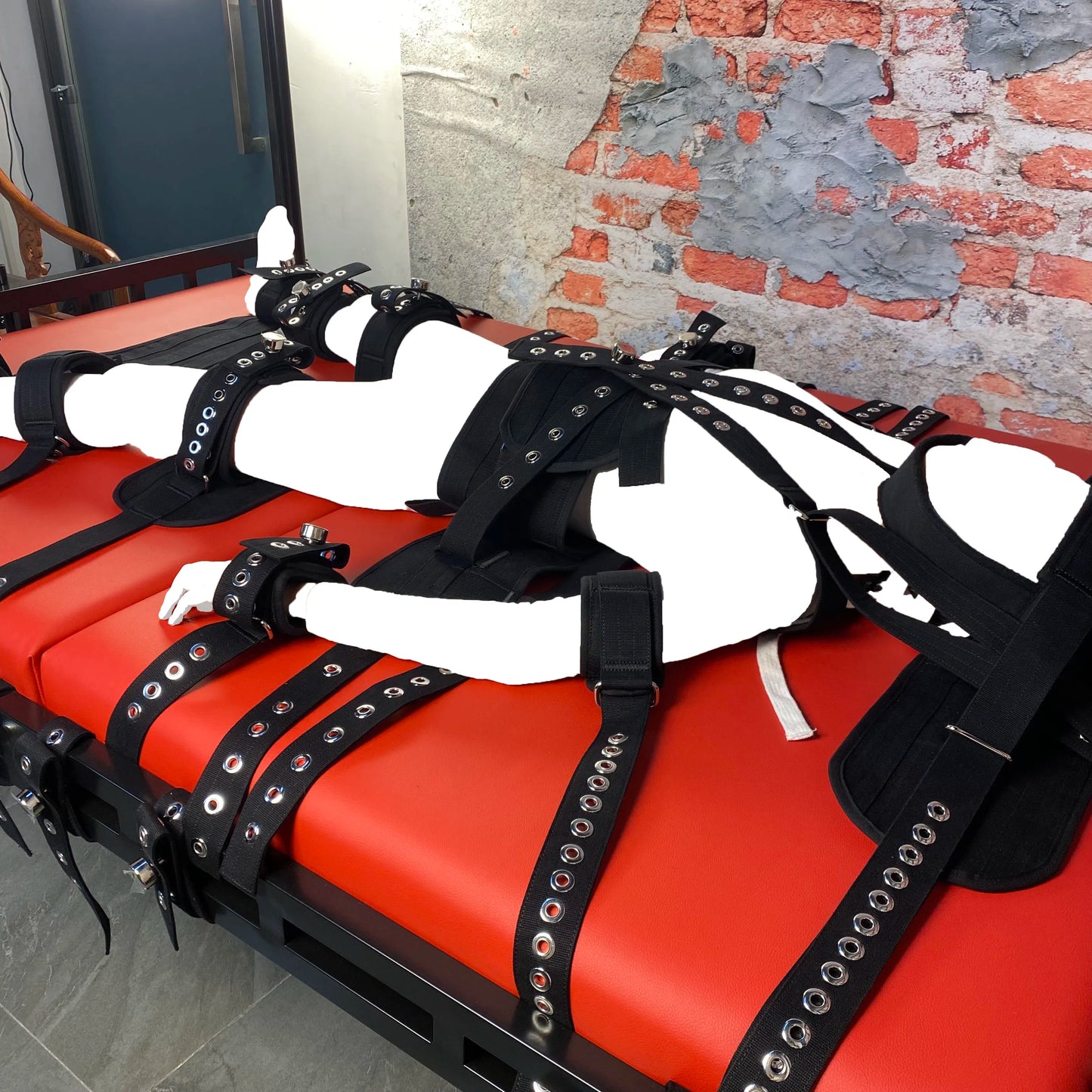 Shoulder Strap Extra Strong Asylum Bed Restraints System - Harness Bondage 8 Fixation Points for Ultimate Control