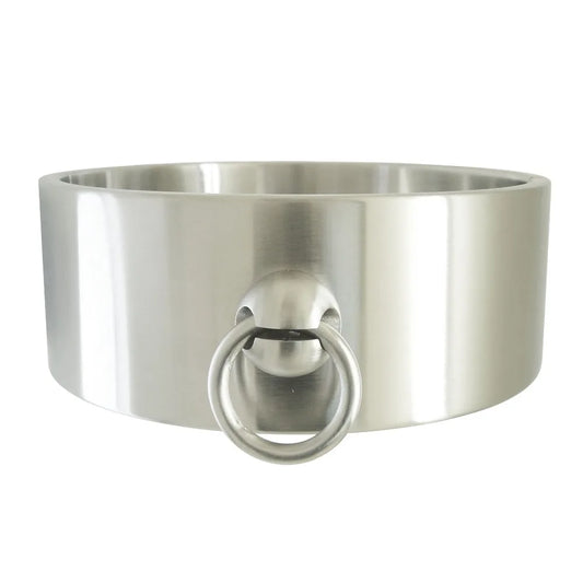 Heavy-Duty Locking Stainless Steel Posture Slave Collar – 60mm Tall BDSM Choker with Screw Lock