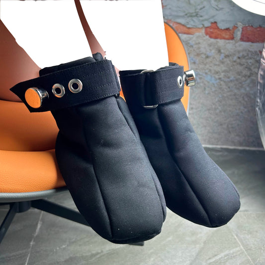 Spiked Foot Bondage Booties – Soft Padded BDSM Restraints for Crawling & Medical Play