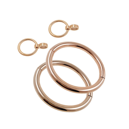 8mm Thick Round Solid Stainless Steel Oval Locking Cuffs – Bondage Restraints for Wrist or Ankle - Eternity
