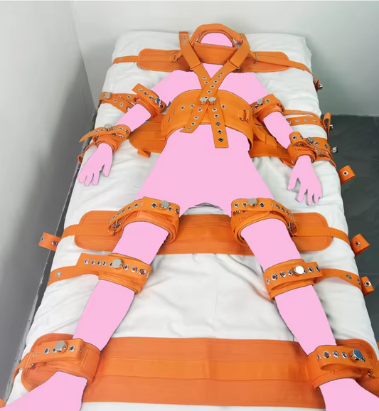 Shoulder Strap Extra Strong Asylum Bed Restraints System - Harness Bondage 8 Fixation Points for Ultimate Control