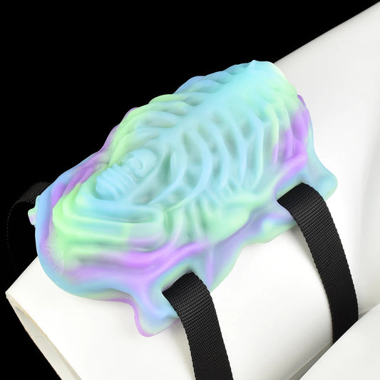 My Sweet Little Parasite - Vibrating Silicone Strap On Thigh Monster Grinder Vulva Masturbator Glow In The Dark